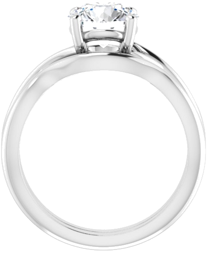14K White 7.4 mm Round Solitaire Engagement Ring Mounting (7)
