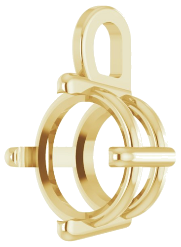 14K Yellow 8.5 mm Round 4-Prong Pendant Mounting (2)