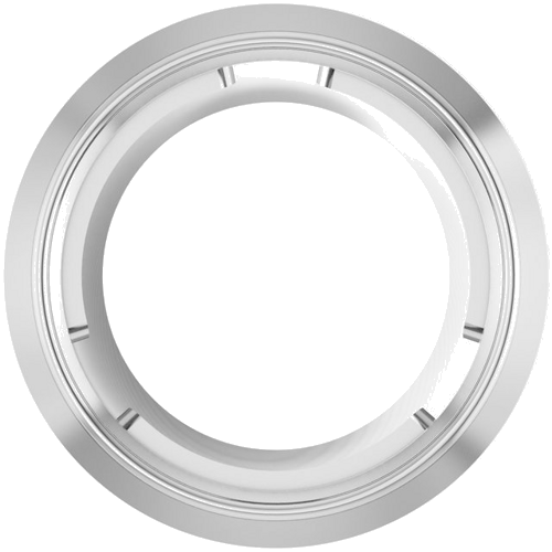 Pakabukas „Round Bezel-Set Slide“ 585 Baltojo Aukso Round 6mm (1)