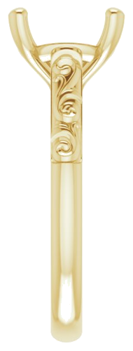 Sužadėtuvių Žiedas „Solitaire“ 585 Geltonojo Aukso Cushion 9mm (4)