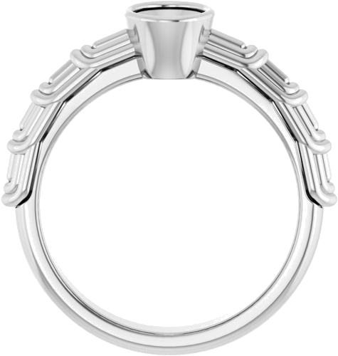 14K White 7 x 5 mm Oval Solitaire Engagement Ring Mounting (2)