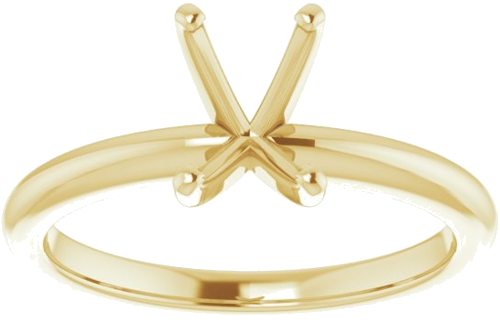 14K Yellow  7x5 mm Emerald Solitaire Engagement Ring Mounting (3)