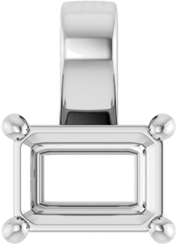 14K White 7x5 mm Emerald Pendant Mounting (1)