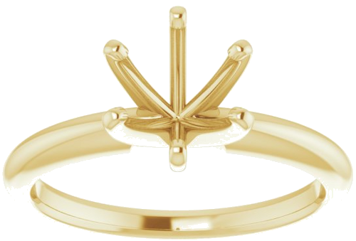 14K Yellow 7 mm Round 6-Prong Solitaire Ring Mounting (4)