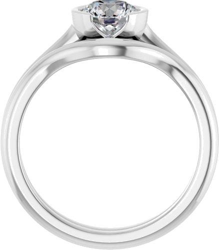 14K White 6 mm Round Solitaire Engagement Ring Mounting (7)