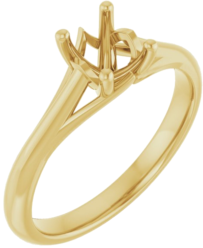 14K Yellow 7x5 mm Oval Solitaire Engagement Ring Mounting (1)
