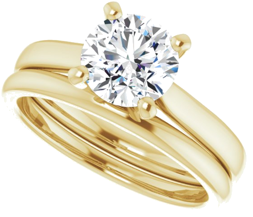 14K Yellow 7 mm Round Engagement Ring Mounting (10)