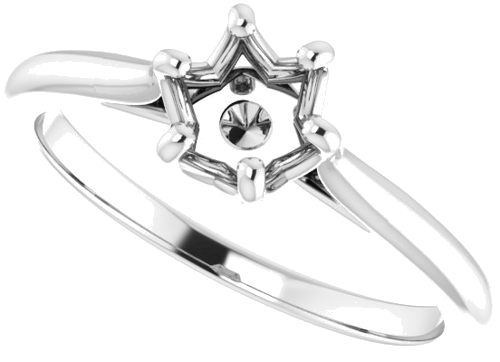 Sužadėtuvių Žiedas „Solitaire“ 585 Baltojo Aukso Round 5.8mm (5)