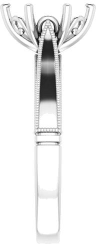 14K White  9x7 mm Oval Solitaire Engagement Ring Mounting (4)