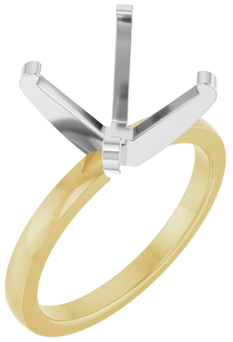 Sužadėtuvių Žiedas „Solitaire“ 585 Baltojo Ir Geltonojo Aukso Round 11.2mm (1)