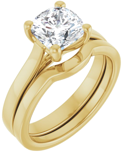 Sužadėtuvių Žiedas „Solitaire“ 585 Geltonojo Aukso Cushion 7mm (6)