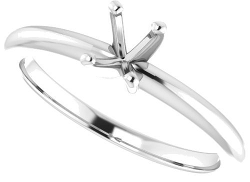 Sužadėtuvių Žiedas „Solitaire“ 585 Baltojo Aukso Oval 6mm x 4mm (5)