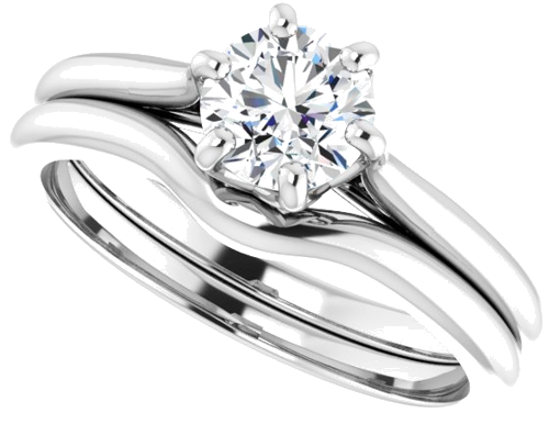 14K White 5.8 mm Round Solitaire Engagement Ring Mounting (10)