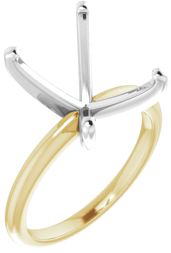 Sužadėtuvių Žiedas „Solitaire“ 585 Baltojo Ir Geltonojo Aukso Emerald 12mm x 10mm (1)