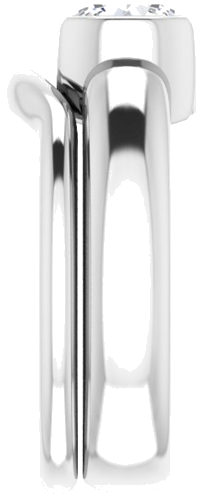 Sužadėtuvių Žiedas „Half Bezel Solitaire“ 585 Baltojo Aukso Round 7mm (9)