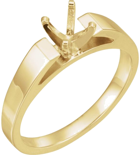 18K Yellow 6.5 mm Round Engagement Ring Mounting (1)