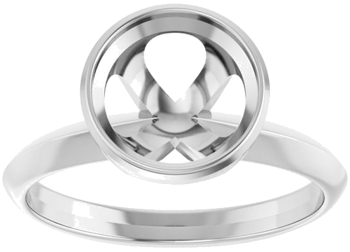 14K White 8.2 mm Round Solitaire Engagement Ring Mounting (3)