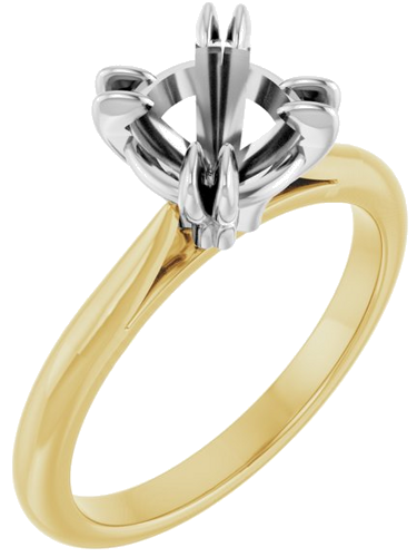 Sužadėtuvių Žiedas „Solitaire“ 585 Baltojo Ir Geltonojo Aukso Round 7.4mm (1)