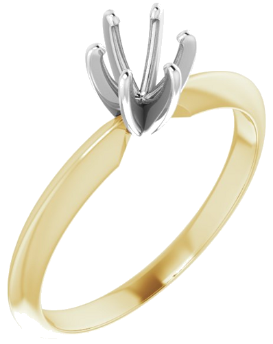 Sužadėtuvių Žiedas „Light Solitaire“ 585 Baltojo Ir Geltonojo Aukso Round 4.2mm x 4.9mm (1)