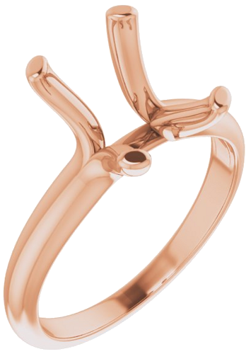 10K Rose 10x8 mm Emerald Solitaire Engagement Ring Mounting (1)