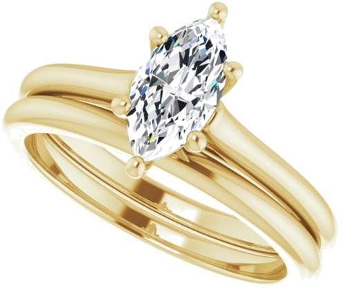 14K Yellow 9x4.5 mm Marquise Solitaire Engagement Ring Mounting (10)