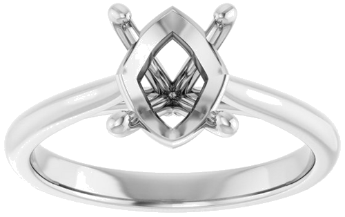 Sužadėtuvių Žiedas „Solitaire“ 585 Baltojo Aukso Oval 9mm x 7mm (3)