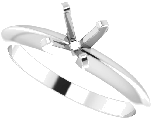 14K White 5.0-5.3 mm Round 4-Prong Solitaire Engagement Mounting (5)