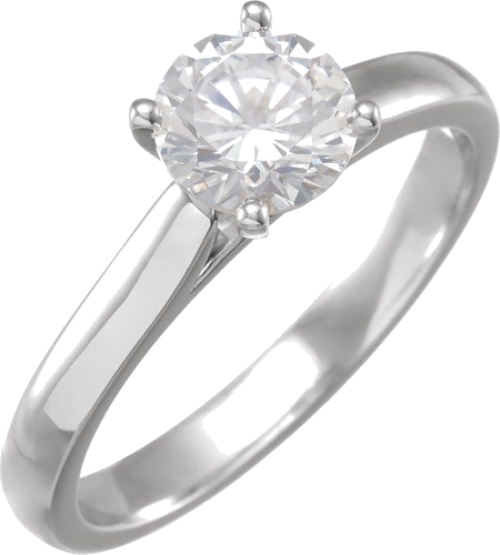 14K White 5.2 mm Round Solitaire Engagement Ring Mounting (3)