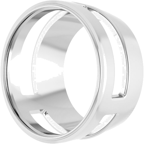 Pakabukas „Round Bezel-Set Slide“ 585 Baltojo Aukso Round 12mm (2)