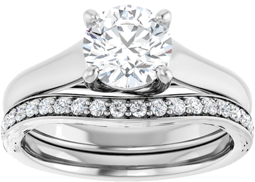 14K White 6.5 mm Round Solitaire Engagement Ring Mounting (8)