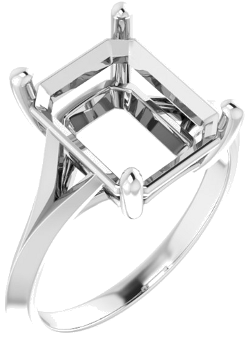 Sužadėtuvių Žiedas „Solitaire“ 585 Baltojo Aukso Emerald 11mm x 9mm (1)