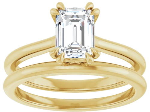 Sužadėtuvių Žiedas „Solitaire“ 585 Geltonojo Aukso Emerald 7mm x 5mm (8)