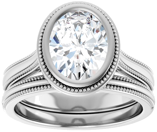 Sužadėtuvių Žiedas „Solitaire“ 585 Baltojo Aukso Oval 9mm x 7mm (8)