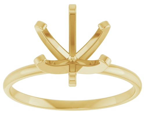 14K Yellow 8.2 mm Round Solitaire Engagement Ring Mounting (3)