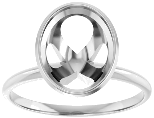 14K White 10x8 mm Oval Solitaire Engagement Ring (3)