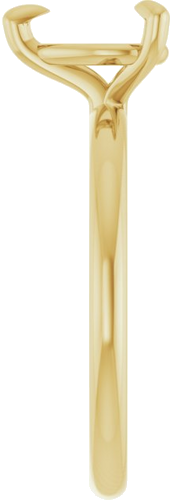 14K Yellow  8x6 mm Pear Solitaire Engagement Ring Mounting (4)