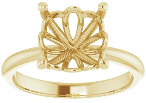 Sužadėtuvių Žiedas „Solitaire“ 585 Geltonojo Aukso Cushion 9mm (3)