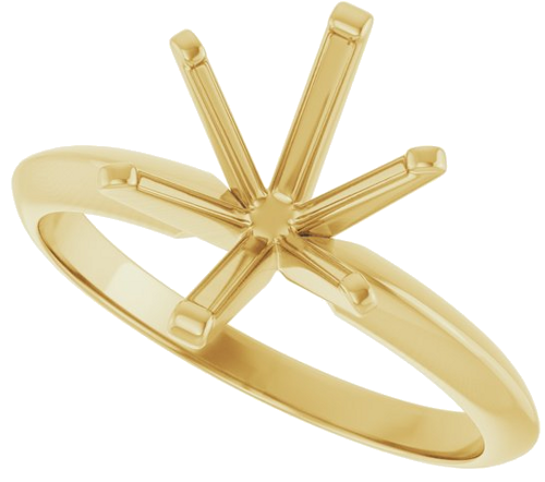 14K Yellow 10x8 mm Oval 6-Prong Solitaire Engagement Ring Mounting (5)