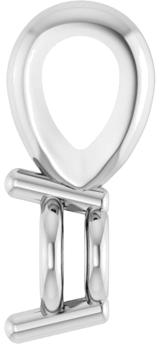 14K White 3 mm Round 2-Prong Basket Pendant Mounting (3)