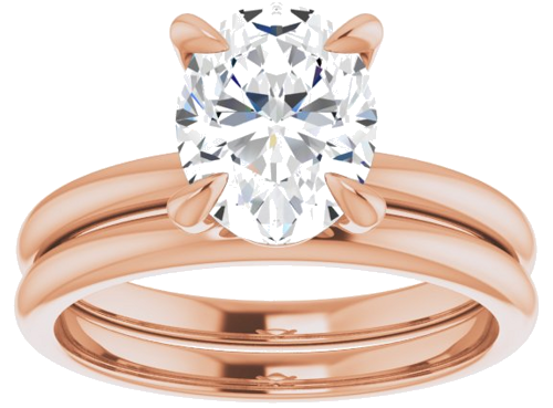 Sužadėtuvių Žiedas „Solitaire“ 750 Rožinis Aukso Oval 9mm x 7mm (8)