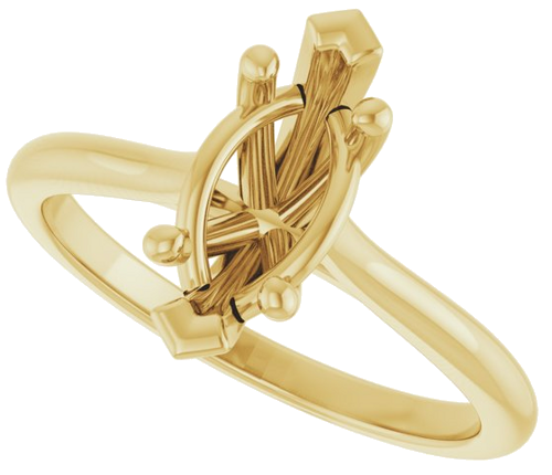 14K Yellow 10x5 mm Marquise V-Prong Engagement Ring Mounting (5)