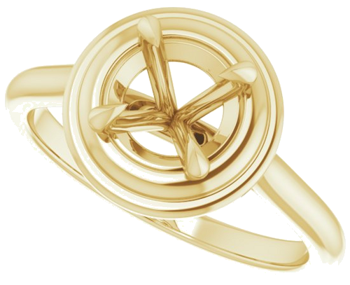 Sužadėtuvių Žiedas „Solitaire“ 585 Geltonojo Aukso Round 6.5mm (5)