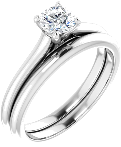 14K White 4.8 mm Round Solitaire Engagement Ring Mounting (6)