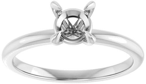 14K White  5.8 mm Round Solitaire Engagement Ring Mounting (3)