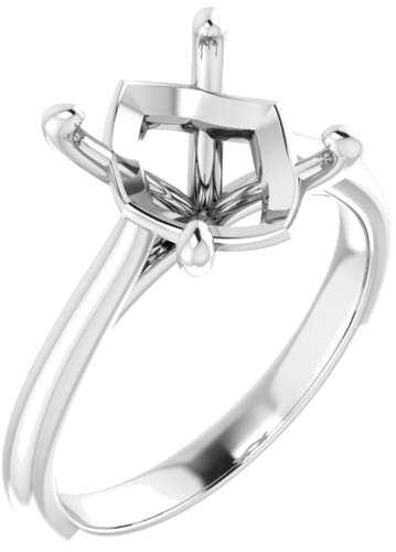 Sužadėtuvių Žiedas „Solitaire“ 585 Baltojo Aukso Oval 11mm x 9mm (1)