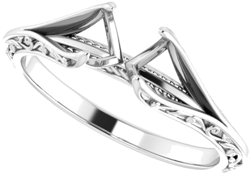 14K White 5.8 mm Round Engagement Ring Mounting (5)