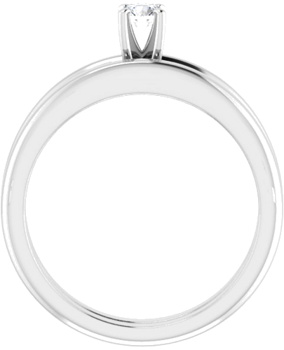 10K White  3.5 mm Round Solitaire Engagement Ring Mounting (7)