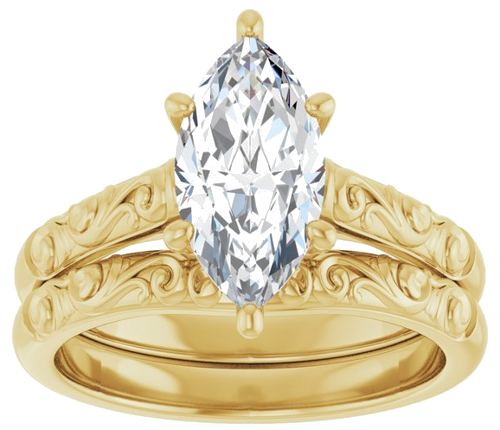14K Yellow 12x6 mm Marquise Solitaire Engagement Ring Mounting (8)