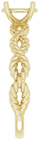 Sužadėtuvių Žiedas „Twisted Rope Solitaire“ 585 Geltonojo Aukso Oval 7mm x 5mm (4)