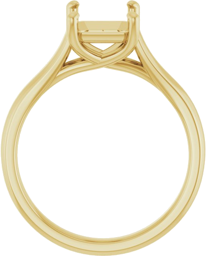 14K Yellow 9x7 mm Emerald Solitaire Engagement Ring Mounting (2)